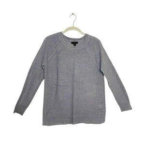 J. Crew Women's Linen Blend Waffle Knit Long Sleeve Sweater in Lavender - Sz XS